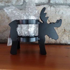 Moose Black Metal Votive Candle Holder Rustic Farmhouse Cabin Lodge Decor